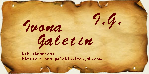 Ivona Galetin vizit kartica